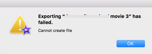 imovie not exporting to file