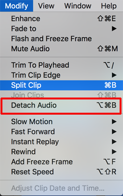 detach audio from video in imovie 