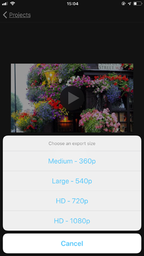 imovie for iphone export