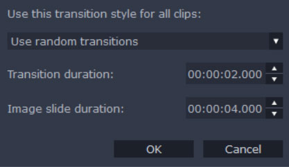 add transitions to video in pc